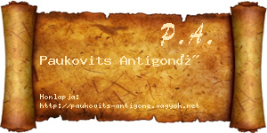 Paukovits Antigoné névjegykártya